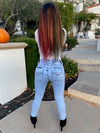 Amanda Booty Lifter With Pockets Light Blue Skinny Jeans