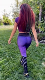 Brigette  Purple Creativity Leggings -Anti-Cellulite